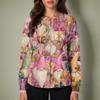 Women's Casual Long-sleeved Single-breasted Christmas Printed Protective Clothing Cardigan Top