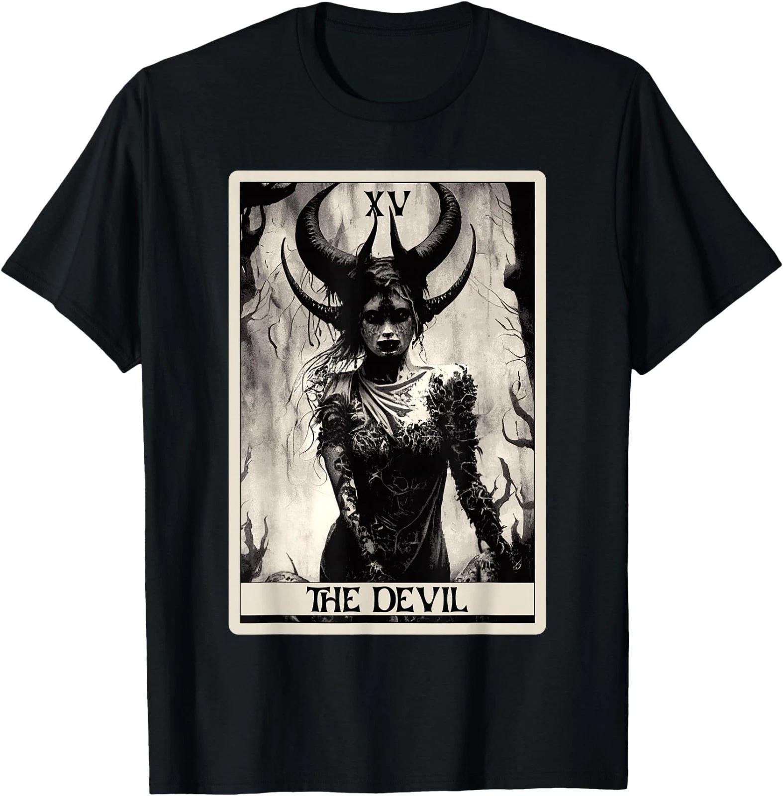 Occult Dark Art Horror The Devil Tarot Card T-Shirt Small XL