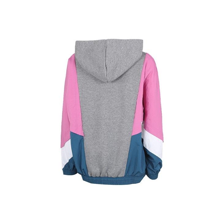 Nike Felpa con cappuccio pullover color block da donna grigio carbone DB3847-091