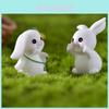 Charming Resin White Rabbit Figurine Adorable Micro Landscape Diy Decor