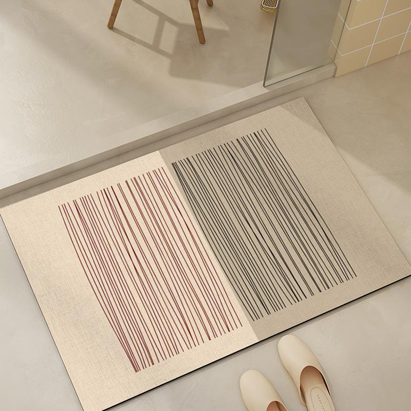 Nordischer Schlichter Stil Haushalt Badezimmer Rutschfeste Matte Badezimmer Toilette Tür Saugfähige Fußmatte Verschleißfeste Kieselgur Fußmatte