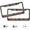 Pixelated Bookshelf License Plate Frame Bookshelves License Plate Personalise Stainless Steel Rust-Proof Auto Parts Funny License Plate Frames