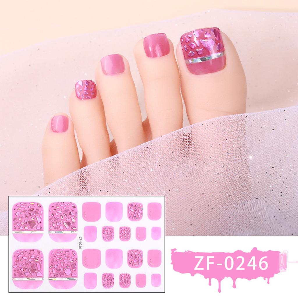 22tips/sheet Toenail Sticker Full Cover Waterproof Non-toxic Sticker Foot Toenail Tablets Nail Sticker DIY Nail Art Tool