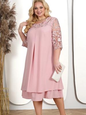 Kleid in Übergröße, elegante Stickerei, Chiffon, Abschlussball, formelle Partykleider für mollige Frauen, lockeres Damen-Kirchenkleid