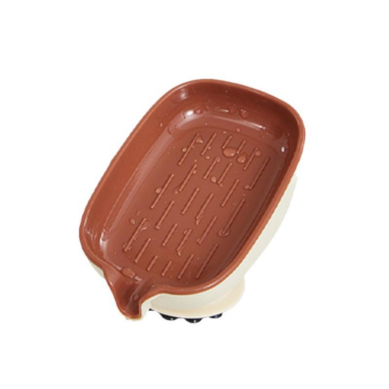 

Мыльница на присоске с дренажным отверстием, без сверления, держатель для мыла, бытовой, легкая роскошь, контейнер для мыла для ванной комнаты, принадлежность для ванной комнаты коричневый