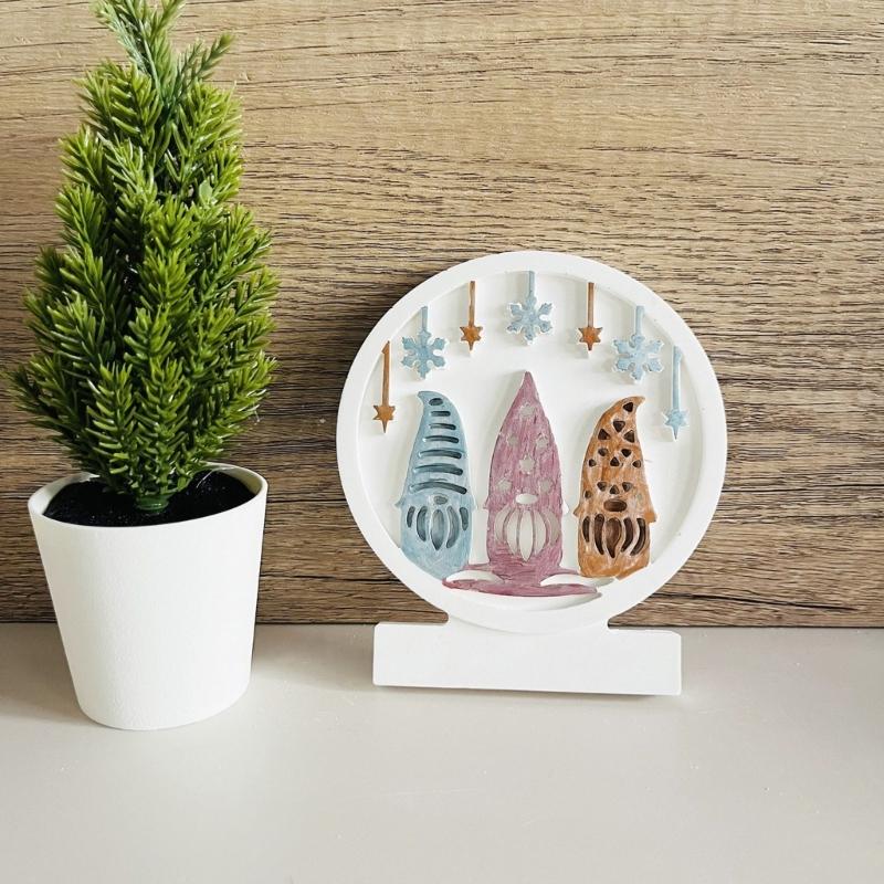 Christmas Dwarf Silicone Molds for Epoxy Resin, Chocolate, Baking, Home Decoration, Santa Clause Resin Silicone Molds