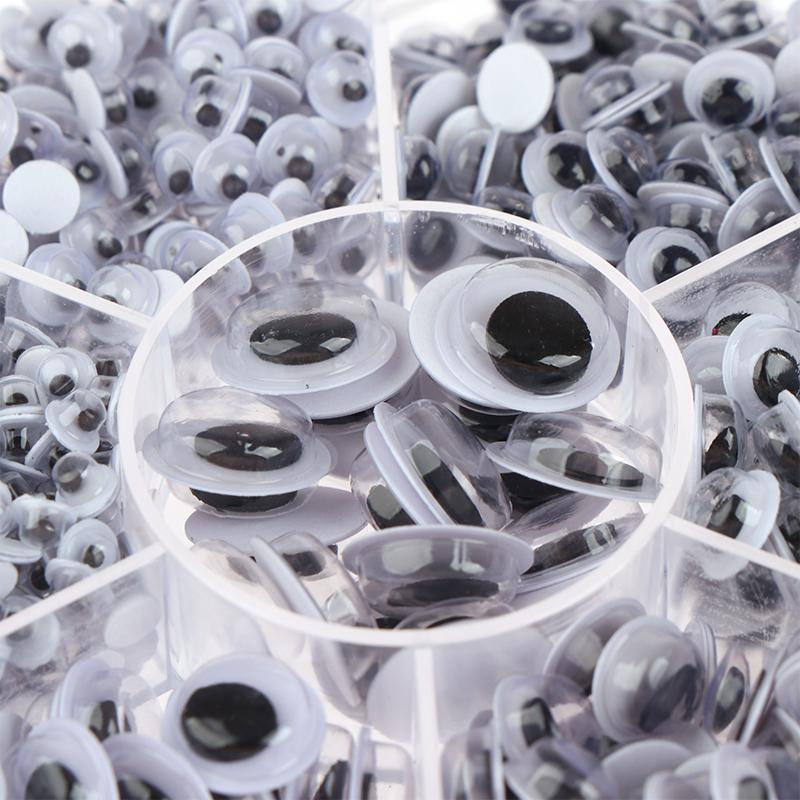 700 Stück Gemischt 4/5/6/7/8/10/12mm Selbstklebende Wackelaugen Für Spielzeug Puppen Googly Wackelaugen DIY Scrapbook Zubehör