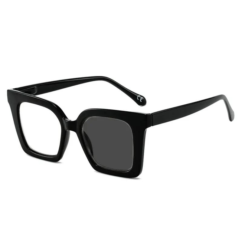 

Фотохромные очки для чтения с большой оправой, квадратные очки для пресбиопии с одним светом, очки для улицы, защищающие от синего света, меняющие цвет 4