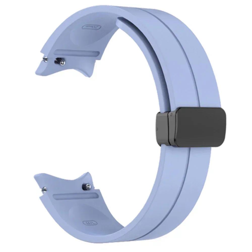 Outdoor Silicone Bracelet for Samsung Galaxy Watch 7 6 5 4 5 Pro 44/40mm Magnetic Buckle Band for Watch4 6 Classic 43/47mm Strap