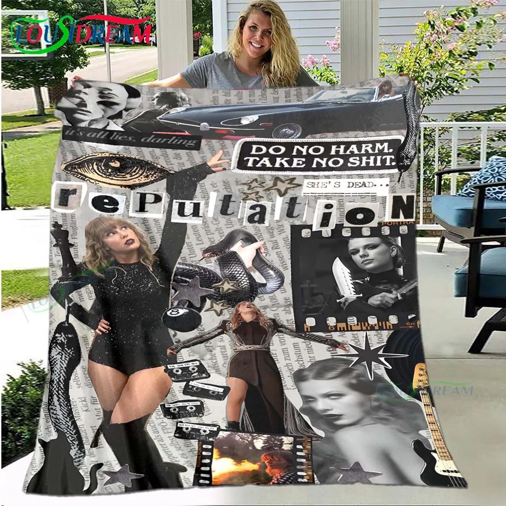Hot Pop Female Diva Singer Pattern Blanket Flannel Thin Blanket Portable Home Travel Office Lunch Break Blanket Birthday Gift