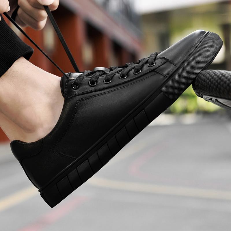 

Модная Классическая Обувь для Бега Мужская Обувь Натуральная Кожа Обувь для Скейтборда Стильные Высококачественные Мужские Кроссовки На Шнуровке Мужские Удобные Балетки 45 чёрный