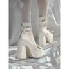 Fashion Game Magic Madoka Cosplay Shoes Custom Lolita Costume Props Bow-knot Sandals PU Leather High Heel Princess Shoes for Women Girls