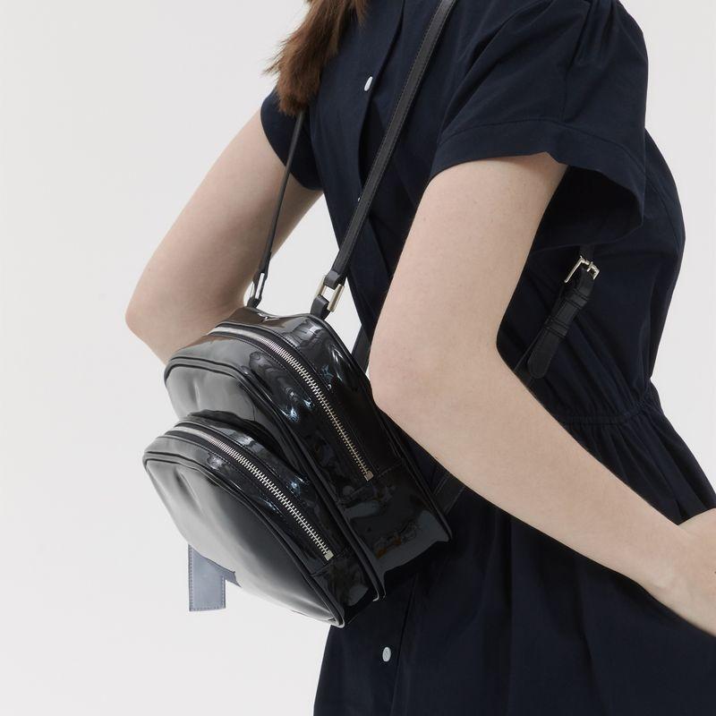 

Nieeh Niche Style Glossy Glitter Casual Backpack Glitter mirror black