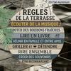 2D Flat, 1pc French Vintage Round Metal Sign, Suitable for Patio Rules, Rustic Aluminum Decor, Suitable for Gardens, Cafes, Restaurants, Porch