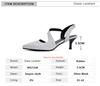 Fashion New Design Luxury Black Silver Stilettos Pointed Toe High Heels Women Sandals Summer Party Wedding Dress Prom Shoes Pumps 2025