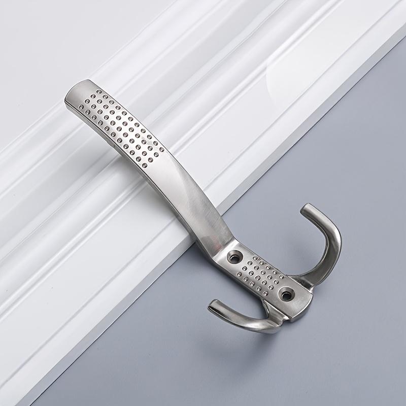 2pcs Heavy-Duty Aluminum Alloy Hooks - Heavy Duty Wall-Mounted Hooks with Curved Hooks for Clothes, Towels, Keys, Bags