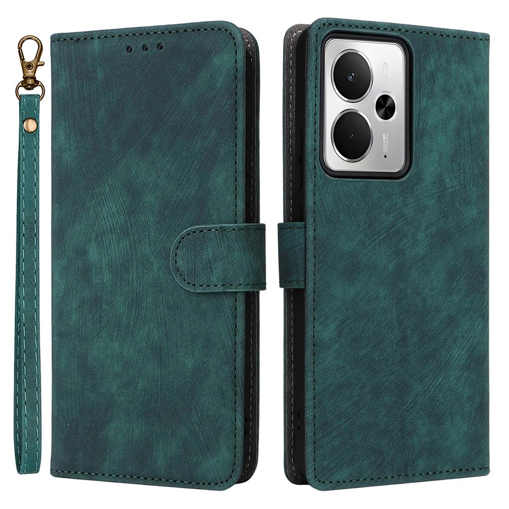 För Realme 14T 5G/14 5G Fodral Plånbok RFID-Blockerande PU Läder Skydd Ställ med Rem