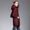 Winter new women's down jacket women's medium and long hooded light and thin slim large size mother outfit trendy