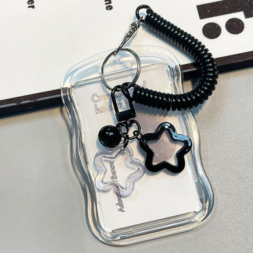 11cm ID Badge Holder With Keychain And Spring Rope Silicone Card Sleeve Protective Case With Bell Decor Office Hospital School