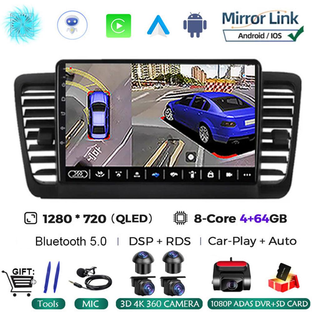 Android 14 For Subaru Outback 3 Legacy 4 2003 - 2009 Car Radio Multimedia Video Player Carplay Autoradio Navigatore NO 2Din