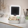 Portable Jewelry Box with Mirror Detachable Divided Necklace Tray  Valentine's Day Gift