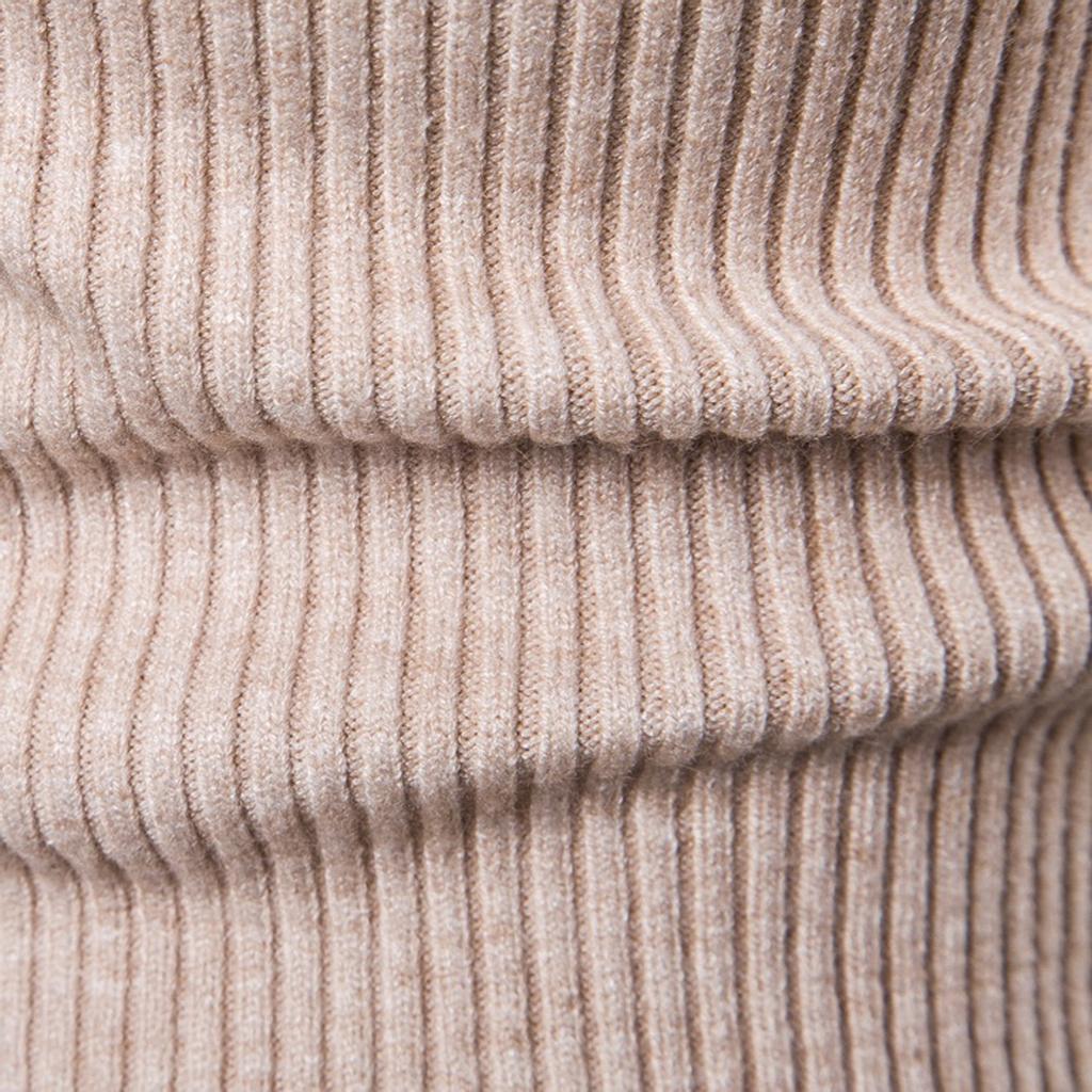 Men's High Stretch Bottoming Shirt High Lapel Knit Sweater Solid Color Sweater