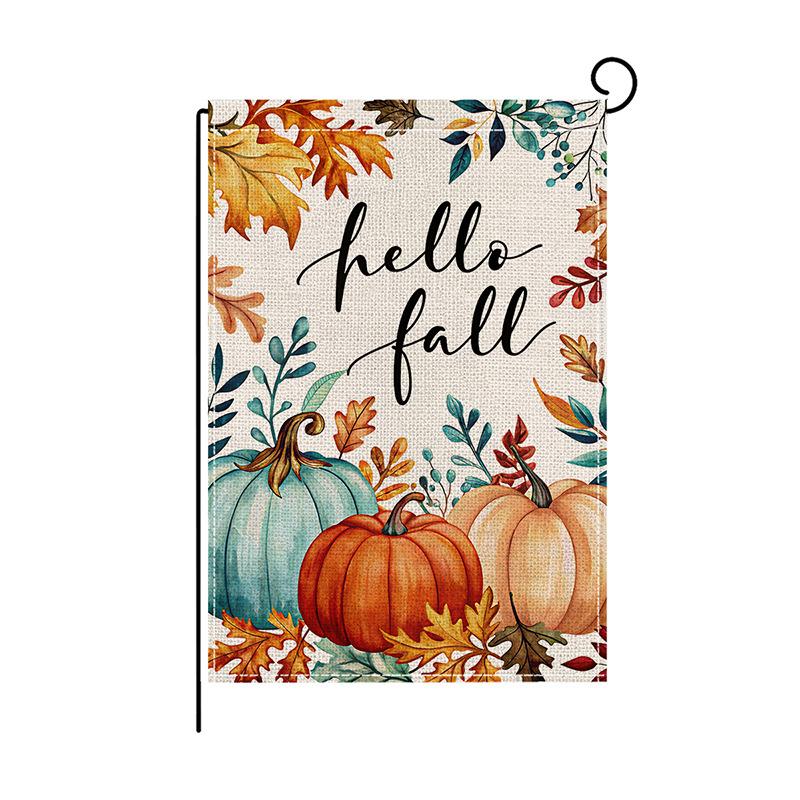 Harvest Festival Garden FlagAutumn Pumpkin Printed Letter Courtyard Decoration Small Flag