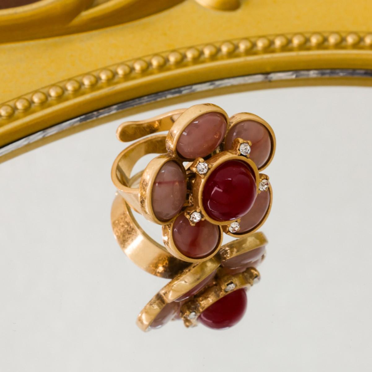 Средневековый винтажный ретро-вестерн красное цветочное ожерелье придворный стиль нишевый овальный бусинный предмет