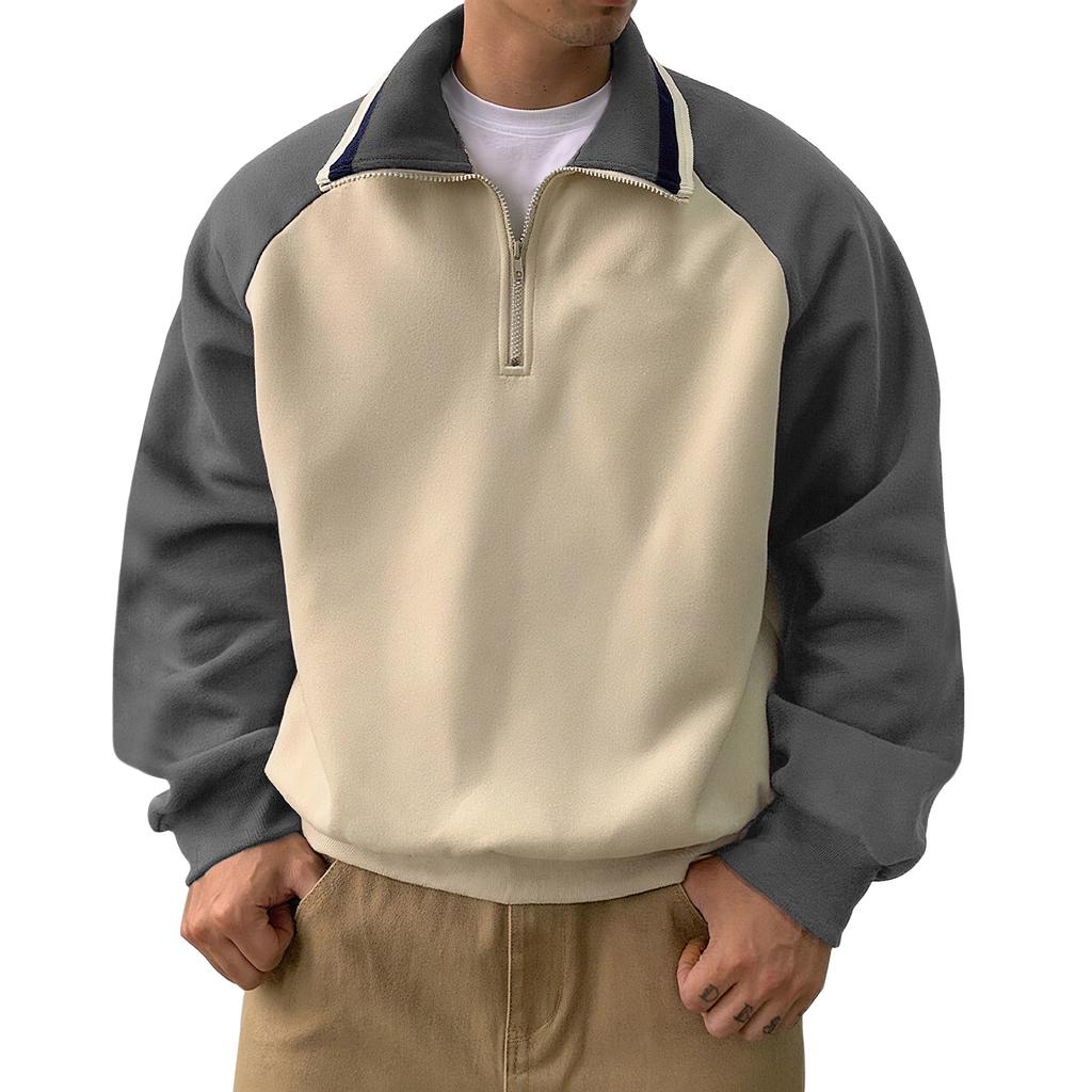 Half-zip Sweatshirt For Men, High Collar Half-zip Sweatshirt For Men.
