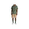 Vans Davista Buttondown Shirt Graffiti Print Short Sleeve Men Shirts Olive-Green VN000G7GAMB