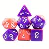 Plastic Waterproof Playing Cards Deck with 7 Dice Set Wear-resistant Purple Pink Multi-Sided Numerical Dice for Games