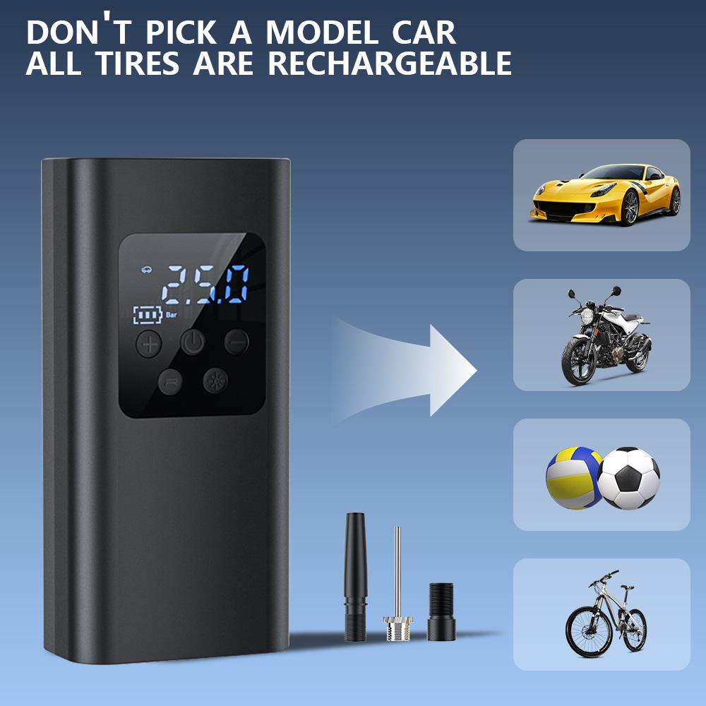 150PSI Cordless Air Pump Rechargeable High Pressure Inflator for Car Bike Tires Sports Balls Fast Portable All Purpose