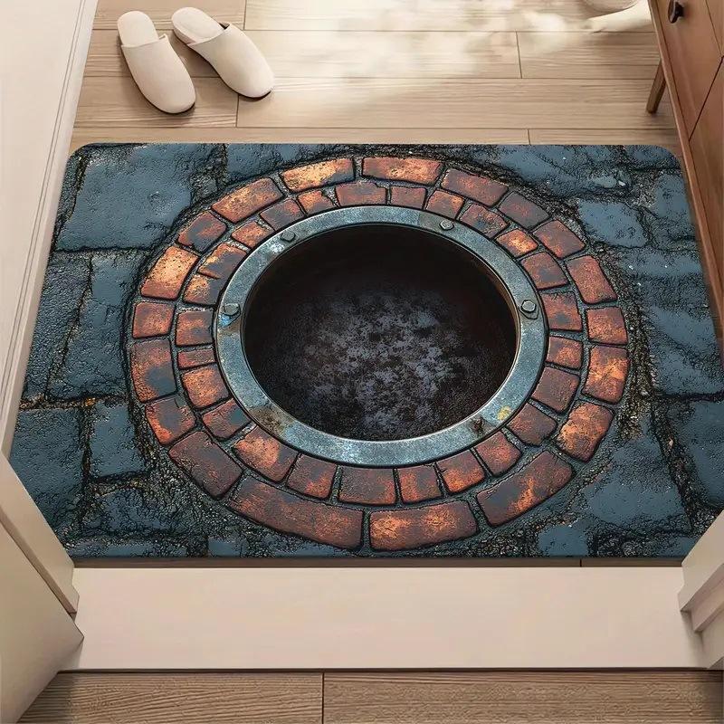 3D Stereo Effect Lava Ice Cave Realistic Design Carpet Mat Rug Home Decoration Soft Absorbent Non-Slip Bathroom Welcome Mat