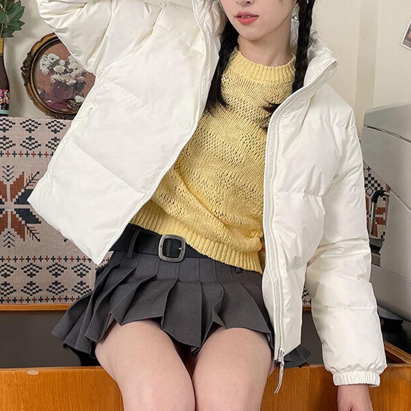 Women's Jacket New Balance Down Jackets Women's White Stand Collar Moderate Down Jacket