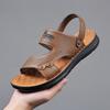 Fashion Casual Sandals for Men 2025 Summer Super Fiber Leather Casual Beach Shoes with Latex Pads for Outer Wear Non Slip