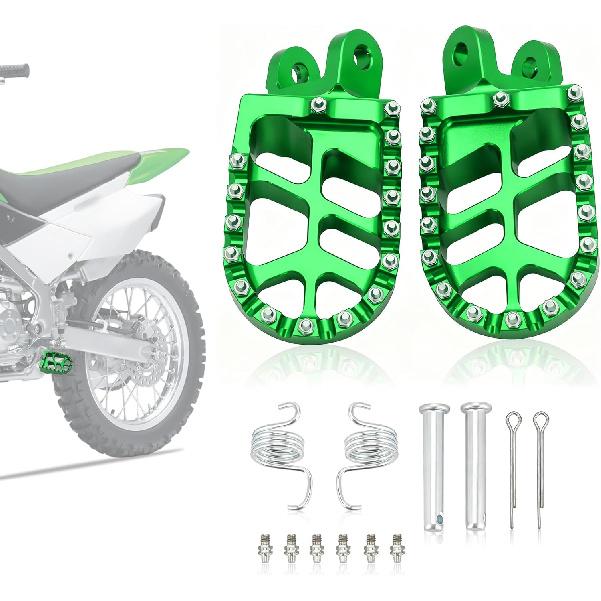 Dirt Bike Fußrasten mit Federn, CNC T6 Aluminium Dirtbike Fußrasten Pedalrasten für KLX300R 97-07 20-24/KLX300 20-23/KLX250 06-20/KLR650 87-07/KLX250S