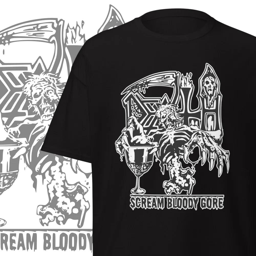 Unisex Short Sleeve Crew Neck Cotton T Shirt Death Band L