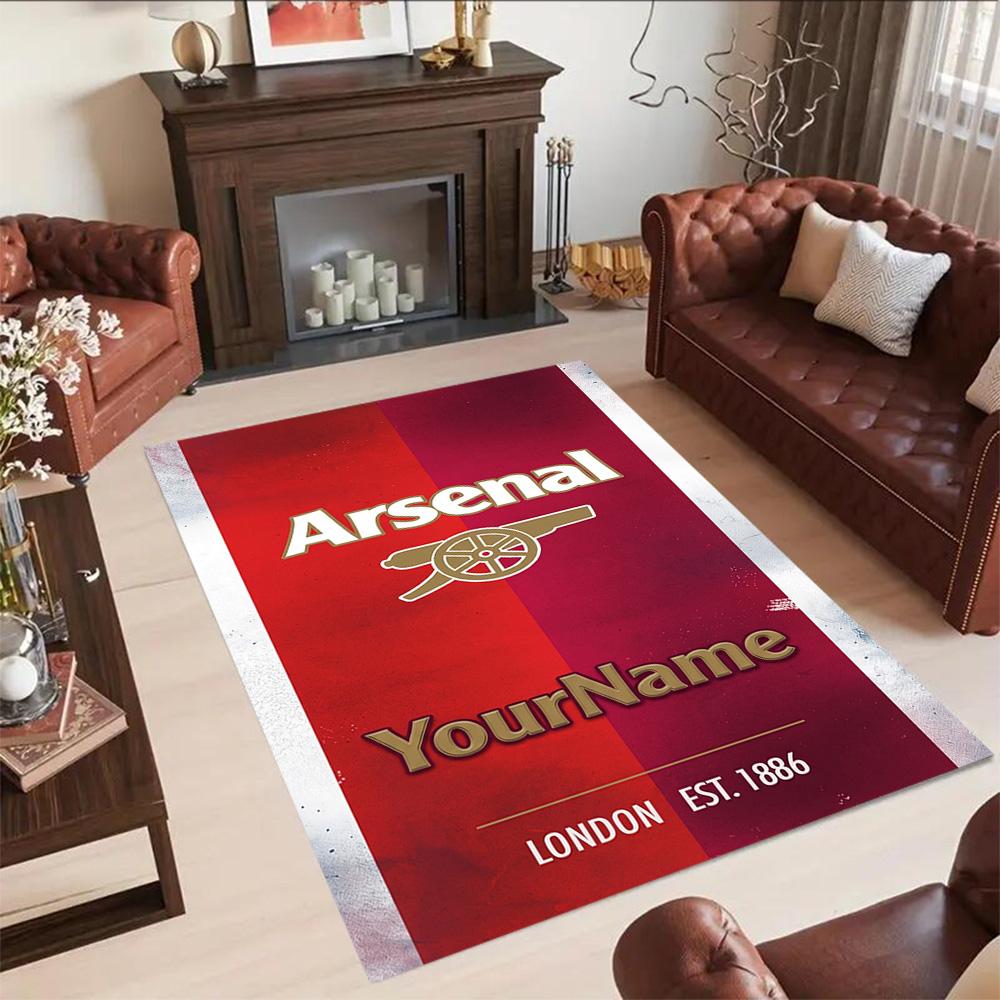 Arsenal Personalized Name Floor Mat Perfect for Hallway Kitchen Outdoor Foyer Antislip Carpet Decorate Offices Perfect Gift for Women/Men