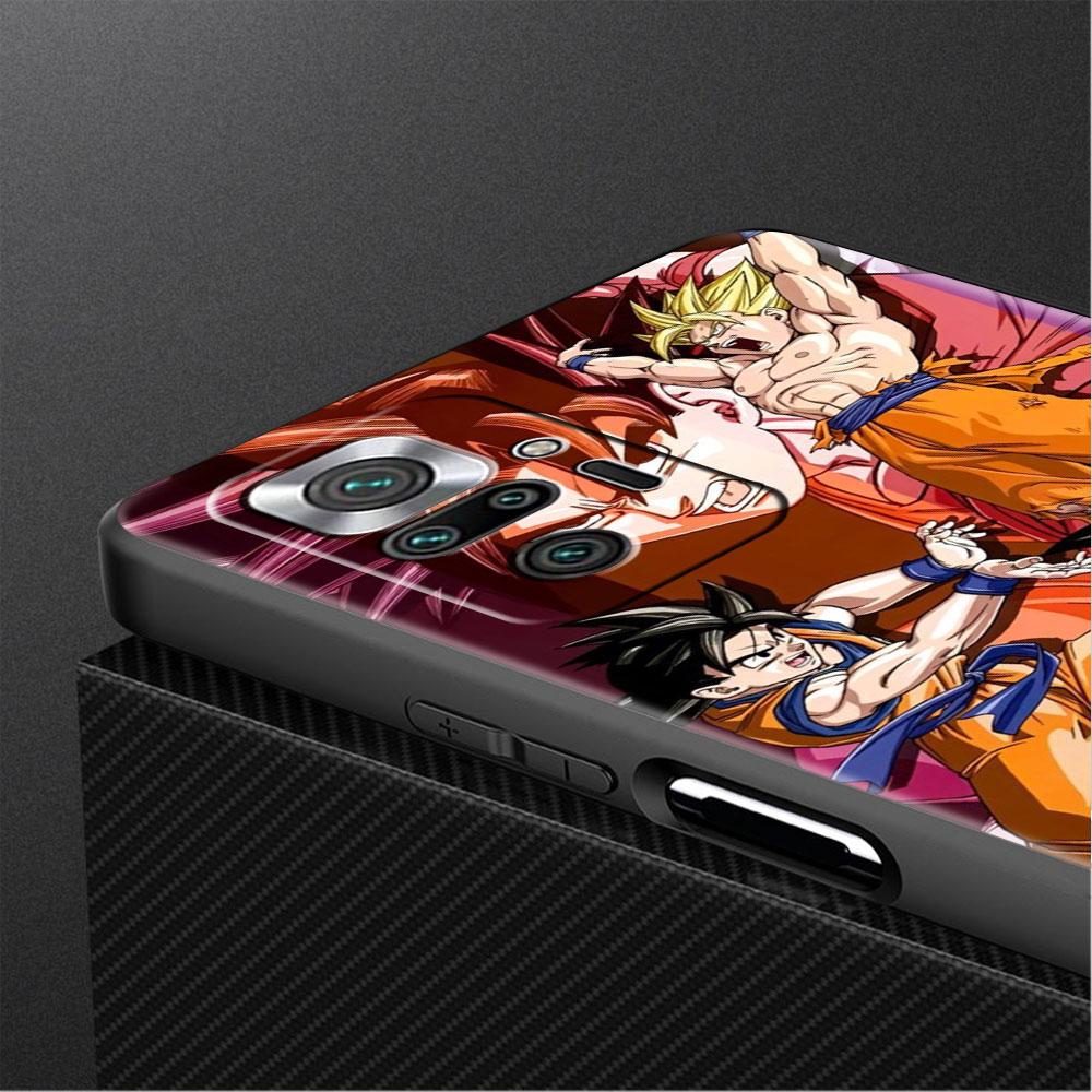 Luxury Black Phone Case For Xiaomi Redmi Note 11 10 9 8 7 Pro 9S 9A 9C 10s 8T K40 10C 10S Funda Cover Beerus Dragons Anime