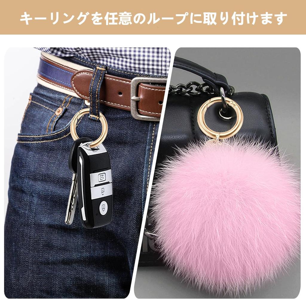 [Rinimie] 10pcs Round Carabiner Keychain Circle Key Ring Inner Diameter