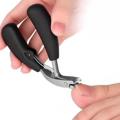 Tagliaunghie in acciaio inossidabile con lame curve, tagliaunghie portatile per piedi con protezione dagli schizzi, strumento per manicure per unghie spesse