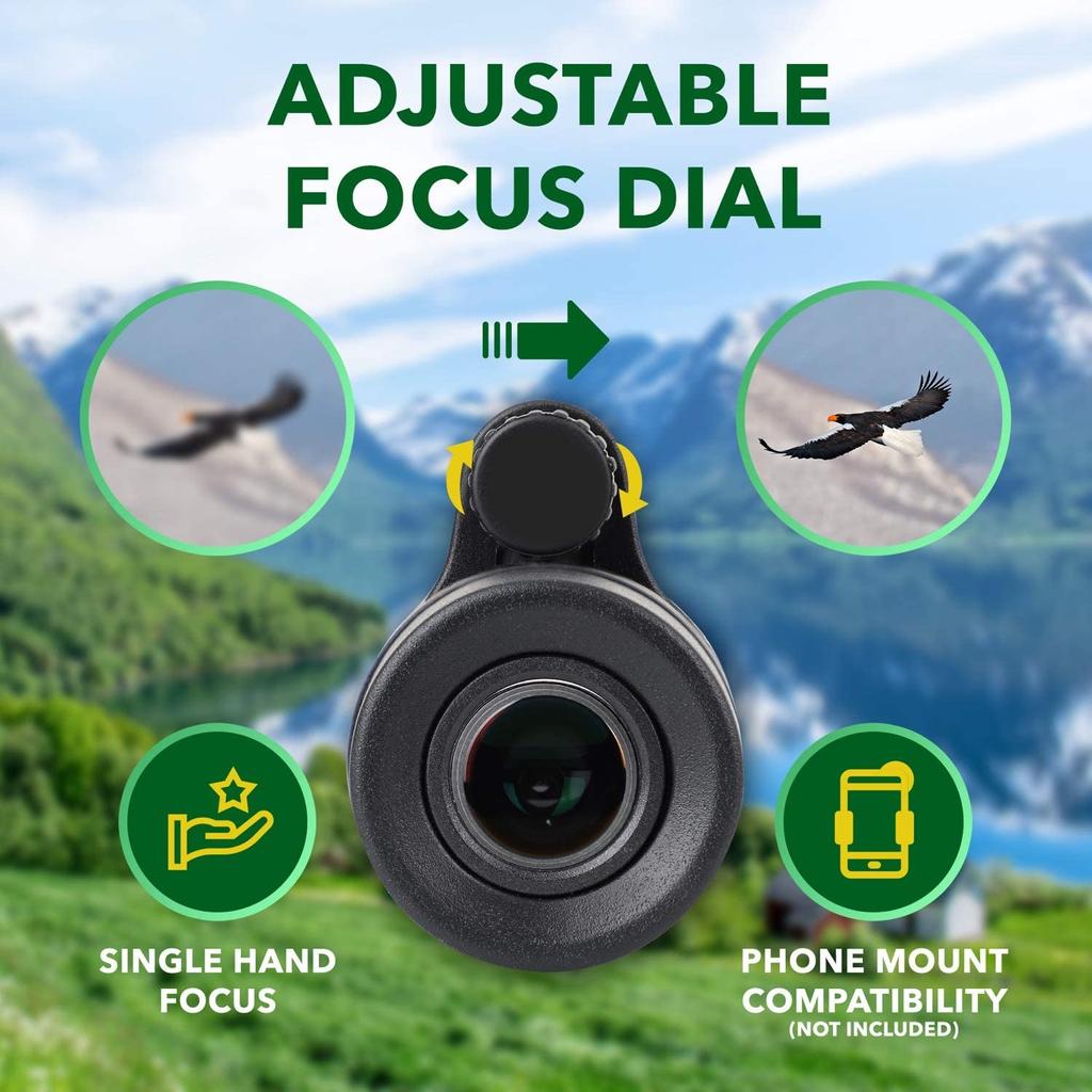 STARSCOPE Field of View Monocular Smart Portable Waterproof Shockproof Telescope with Tripod Handheld Telescope with BAK4 Prism Pocket Telescope for
