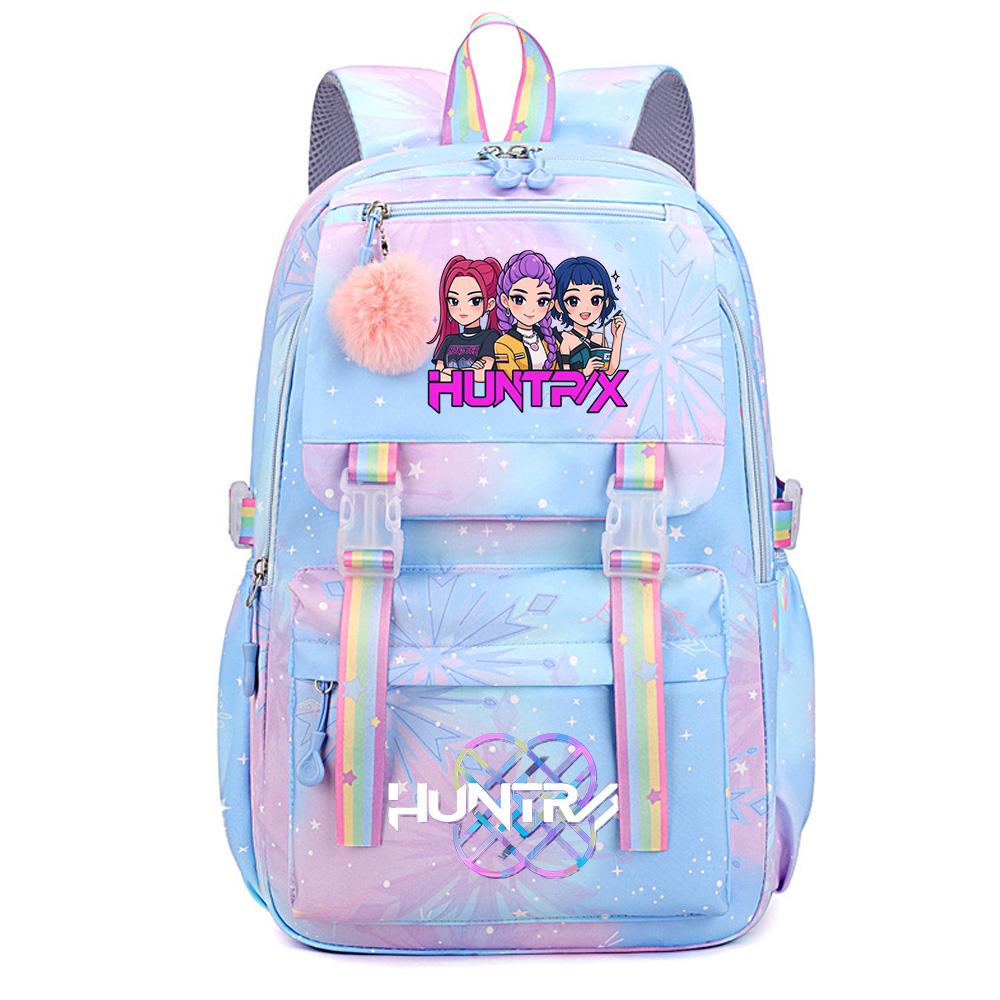 Niedlicher Anime K-Pop Dämonenjäger Aufdruck Große Kapazität Wasserdichter Rucksack Teenger Schüler Mädchen Junge Schultasche Büchertasche Damen Reisetasche Rucksack