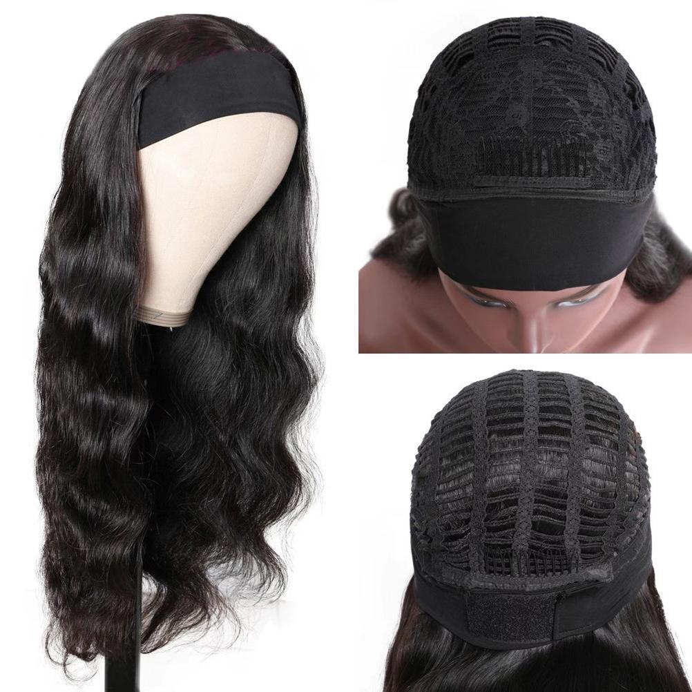 Curly Wave Headband Wig for Women Fashionable Adjustable Headband Scarf Wig High Temperature Fiber Wig