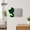 Luminous Wall Stickers Glow In The Dark Black Cat Sticker  Self-Adhesive Light Cute Switch Decals Decal  Decorative Room Decor for Bedroom Living Non