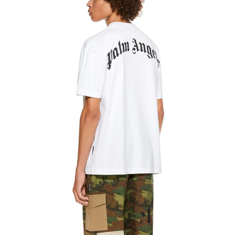 Palm Angels Croco Short-Sleeve Tee White/Green Men Tops PMAA001R21JER0020155