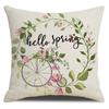 Seasons Throw Pillow Cover Spring Linen Flowers Truck Cushion Office Throw Pillow Cushion Throw Pillow Cushion