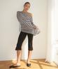 PROVO Shade Stripe Asymmetrical Off-Shoulder Top / Gray