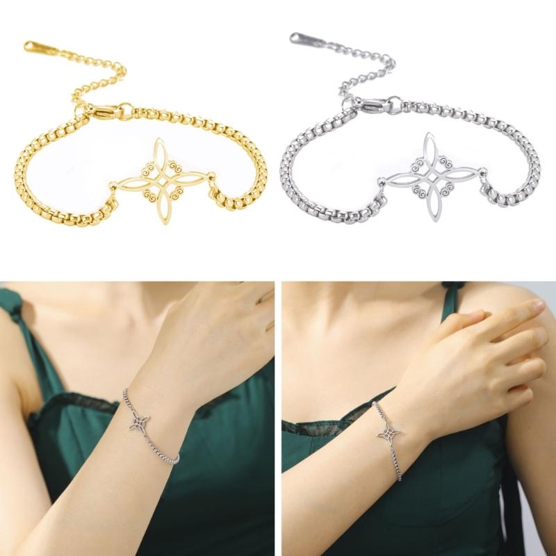 Witches Knot Bracelet For Women Stainless Steel Material Knot Wiccan Symbol Bracelet Adjustable Bracelet Jewelry Gifts