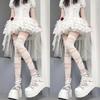 Ultrathin Women Spicy Girl Bandage Stripe Long Stockings Female Japanese Lolita Jk Y2k Sexy Summer Cross Tube White Stockings